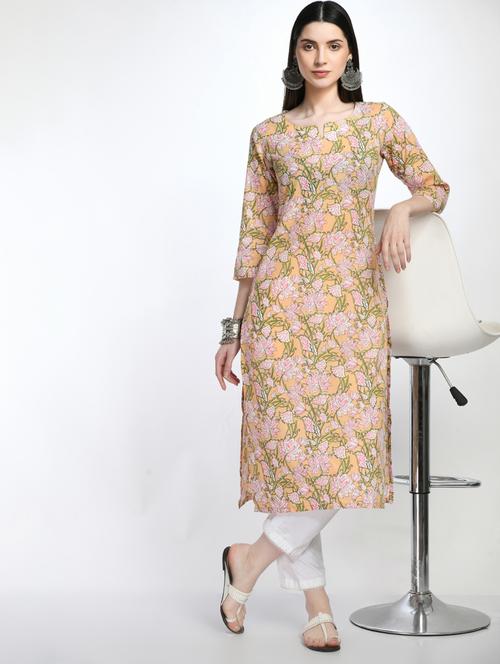 printed straight kurta - 19329060 - Very Small Image - 1