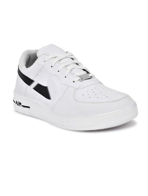 white synthetic lace up sneakers - 19329460 - Very Small Image - 1