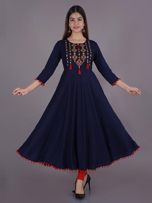 embellished a-line kurta - 19329560 - Very Small Image - 1