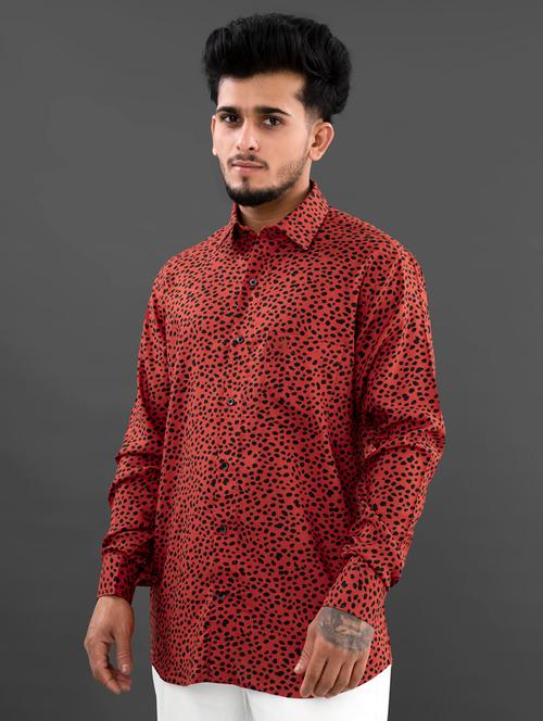 red rayon casual shirt - 19329672 - Very Small Image - 1