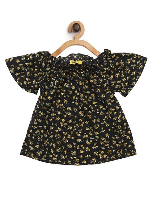 girls black printed regular top - 19330275 - Very Small Image - 1