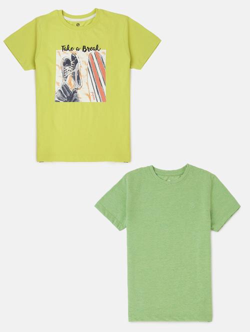 pack of solid & printed t-shirt - 19333015 - Very Small Image - 1