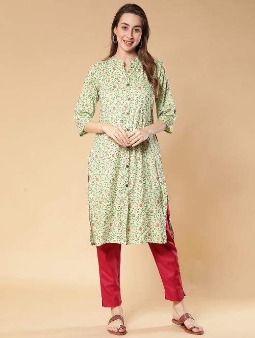 women's front slit kurta - 19333829 - Very Small Image - 1