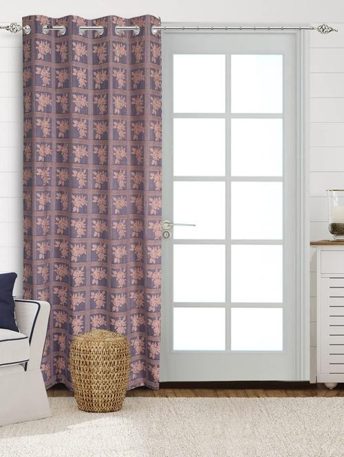 saral home blue cotton 100% blackout 1 piece long door curtains (4x9 feet) - 19334244 - Very Small Image - 1