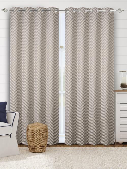 saral home cotton yarn grey 100% blackout set of 2 long door curtains (4x9 feet) - 19334256 - Very Small Image - 1