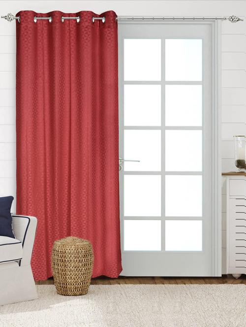 saral home rust cotton 100% blackout 1 piece door curtains (4x7 feet)-1897 - 19334262 - Very Small Image - 1
