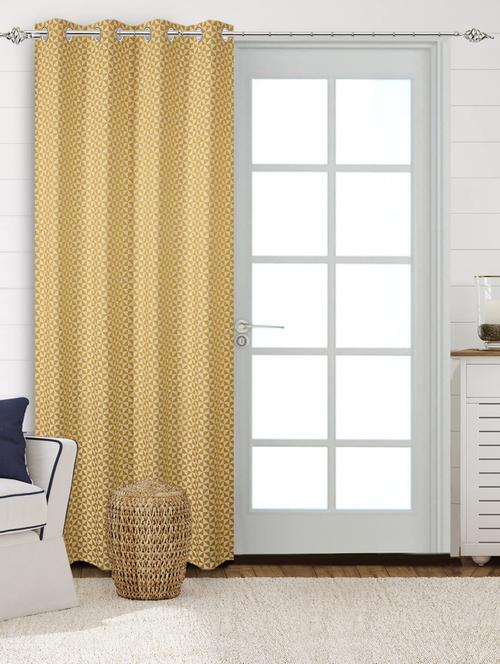 saral home cotton yellow 100% blackout 1 piece long door curtains (4x9 feet) - 19334268 - Very Small Image - 1