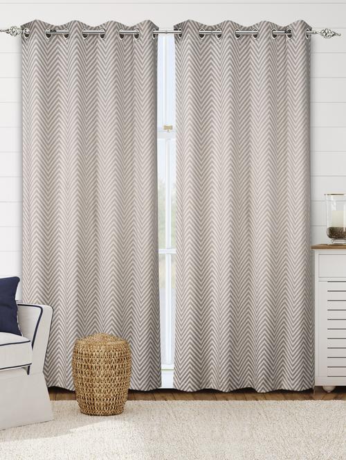 saral home cotton grey 100% blackout set of 2 long door curtains (4x9 feet) - 19334277 - Very Small Image - 1