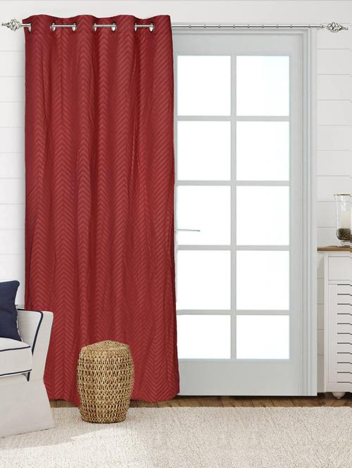 saral home rust cotton 100% blackout 1 piece long door curtains (4x9 feet)-1898 - 19334281 - Very Small Image - 1