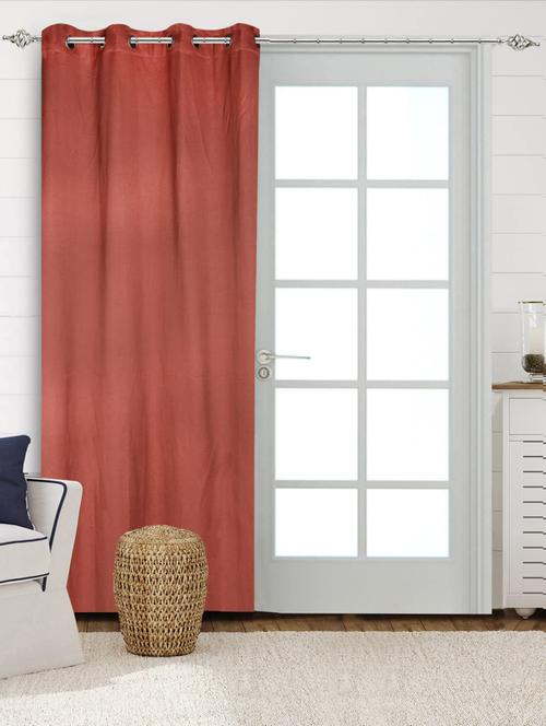 saral home rust cotton 100% blackout 1 piece door curtains (4x7 feet)-1899 - 19334298 - Very Small Image - 1