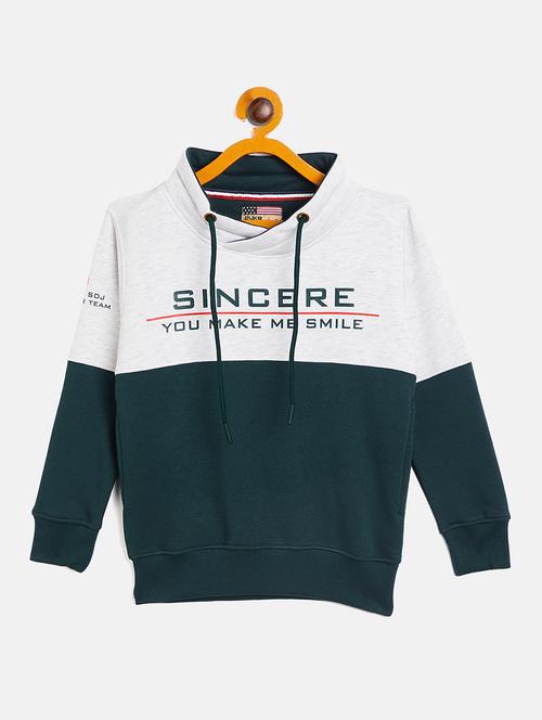 hood neck solid printed sweatshirt - 19334761 - Very Small Image - 1
