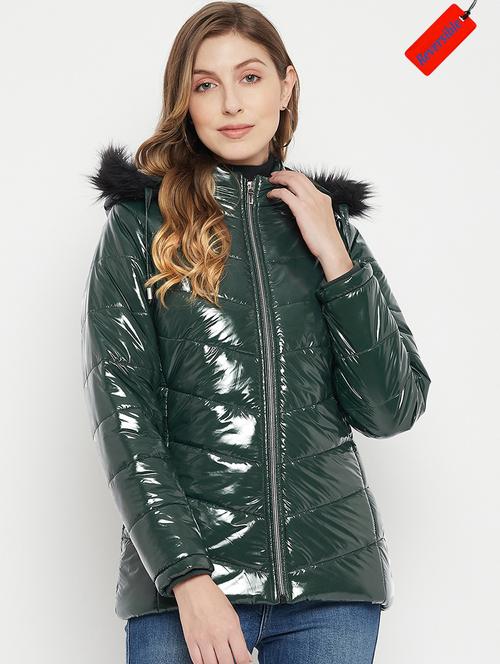 hood neck solid bomber/biker jacket - 19334961 - Very Small Image - 1