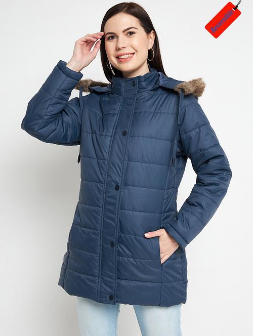 hood neck solid bomber/biker jacket - 19335000 - Very Small Image - 1
