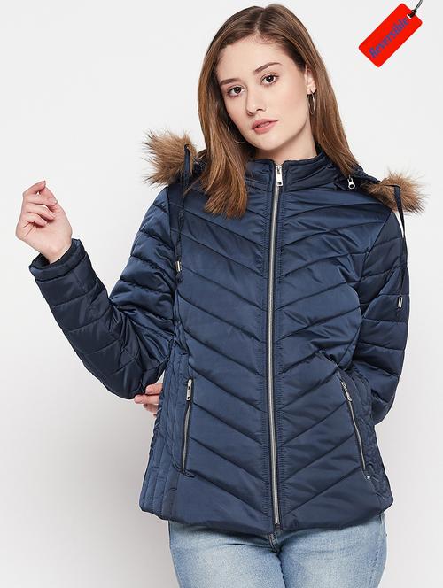 hood neck solid bomber/biker jacket - 19335002 - Very Small Image - 1