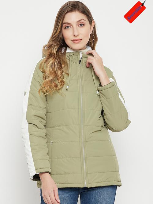 hood neck solid bomber/biker jacket - 19335012 - Very Small Image - 1