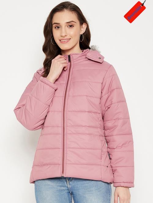 hood neck solid bomber/biker jacket - 19335017 - Very Small Image - 1