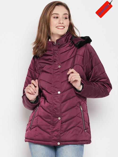 hood neck solid bomber/biker jacket - 19335502 - Very Small Image - 1