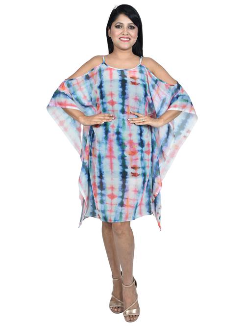 round neck printed kaftan - 19335593 - Very Small Image - 1