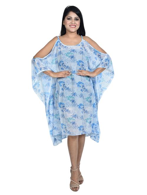 round neck printed kaftan - 19335603 - Very Small Image - 1