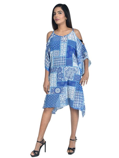 round neck printed kaftan - 19335610 - Very Small Image - 1