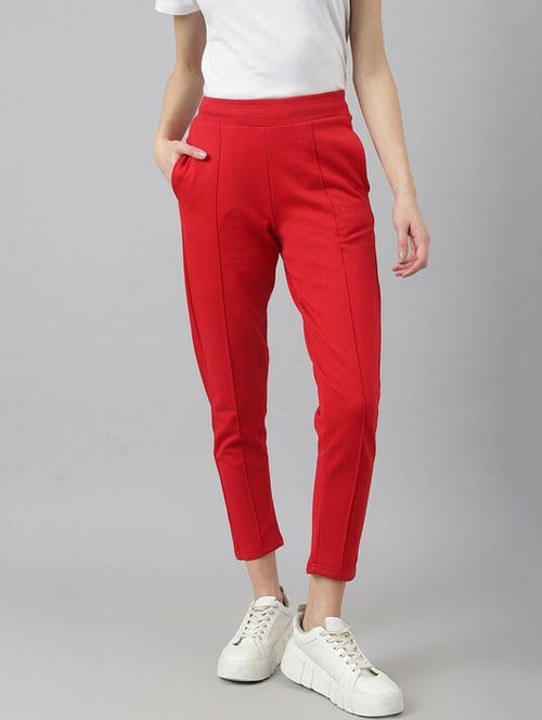 red solid track pant - 19335749 - Very Small Image - 1