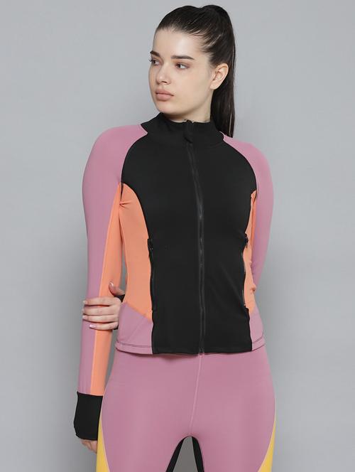 high neck color block regular jecket - 19335803 - Very Small Image - 1
