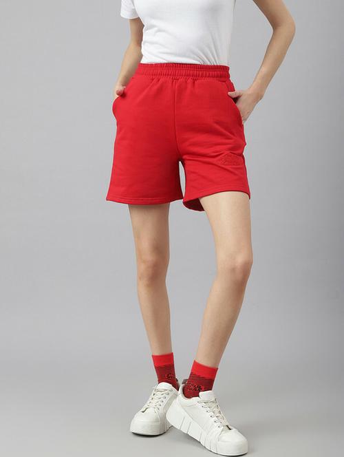 red fleece regular shorts - 19335852 - Very Small Image - 1