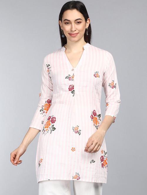 pink printed straight kurti - 19336132 - Very Small Image - 1