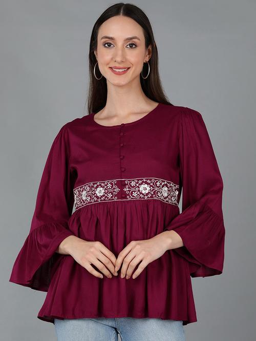 women solid regular top - 19336166 - Very Small Image - 1