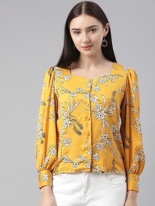 yellow printed regular shirt - 19336170 - Very Small Image - 1
