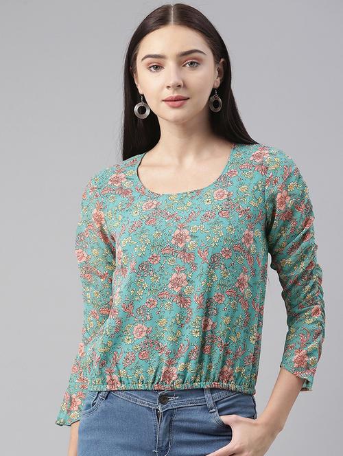 green printed regular top - 19336183 - Very Small Image - 1