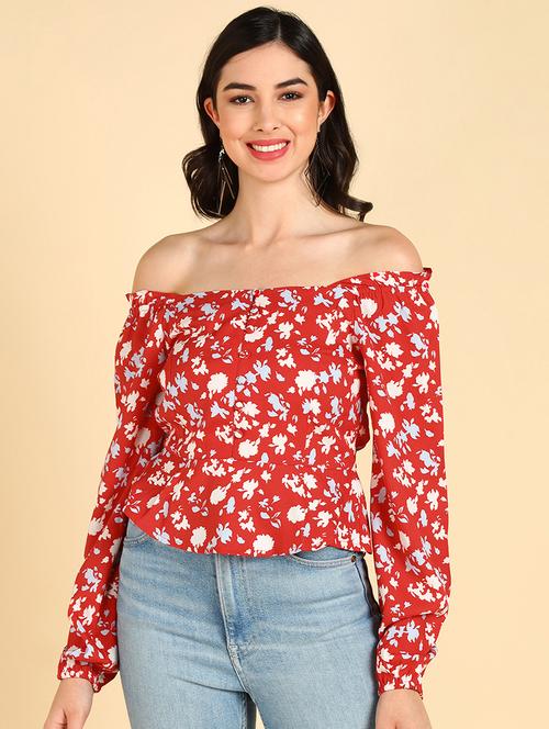 women printed blouson top - 19336235 - Very Small Image - 1