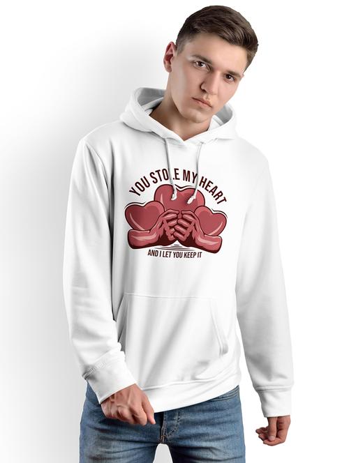 hooded chest print sweatshirt - 19337020 - Very Small Image - 1