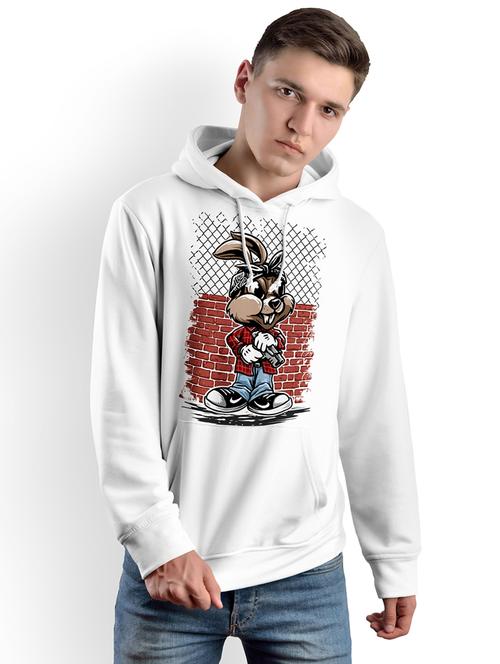 hooded front print sweatshirt - 19337034 - Very Small Image - 1