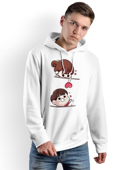 hooded front print sweatshirt - 19337036 - Very Small Image - 1