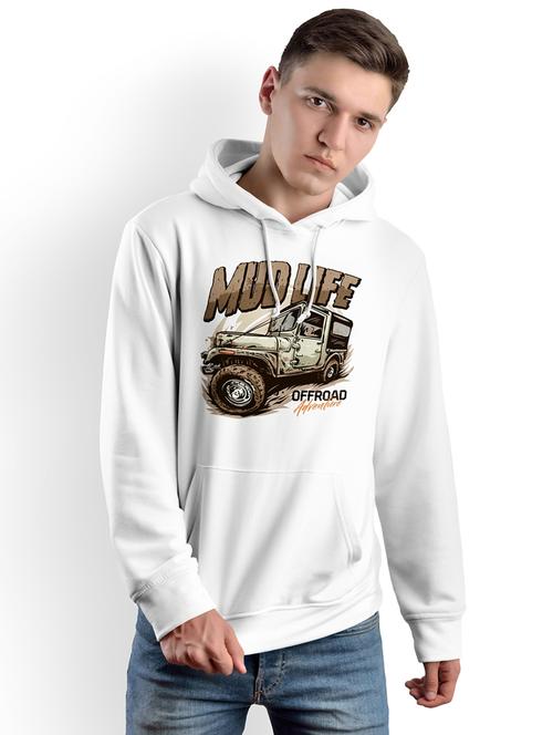 hooded front print sweatshirt - 19337047 - Very Small Image - 1