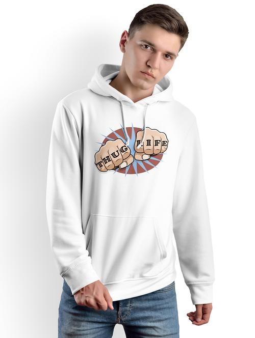 hood neck front & back print sweatshirt - 19337067 - Very Small Image - 1