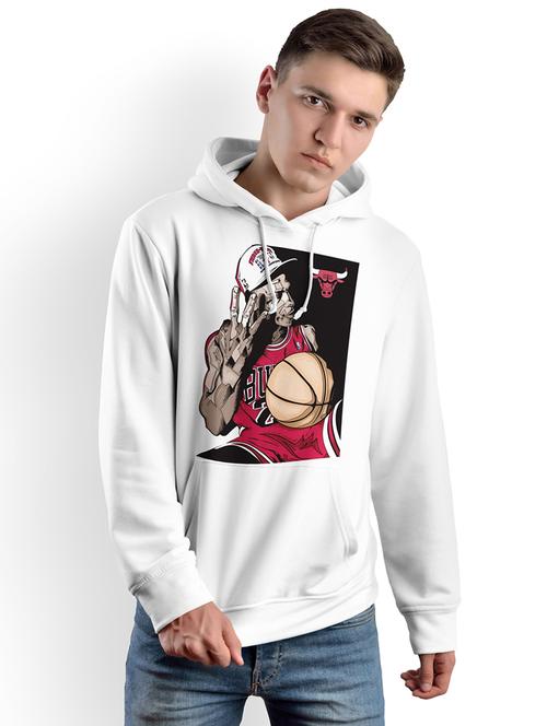 hood neck front & back print sweatshirt - 19337072 - Very Small Image - 1