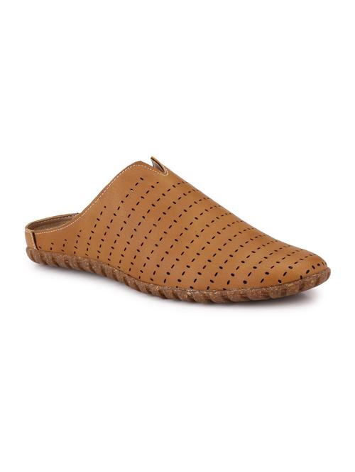 tan leatherette slip on sandals - 19337262 - Very Small Image - 1