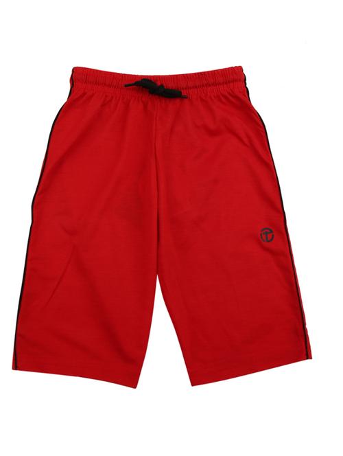 red solid three-fourth shorts - 19338472 - Very Small Image - 1