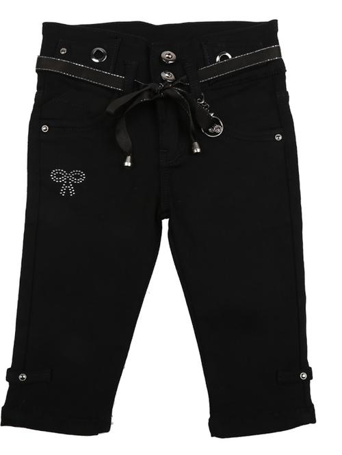 solids denim three-fourth shorts - 19338476 - Very Small Image - 1