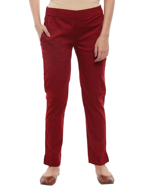 red cotton tapered pant - 19338692 - Very Small Image - 1