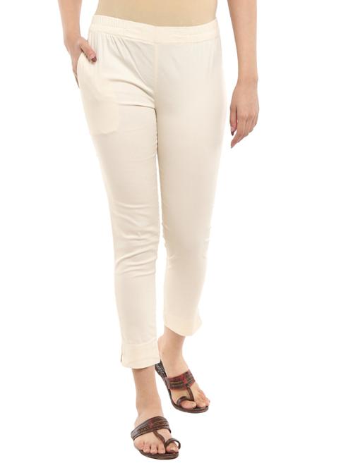 white cotton straight tapered pant - 19338694 - Very Small Image - 1