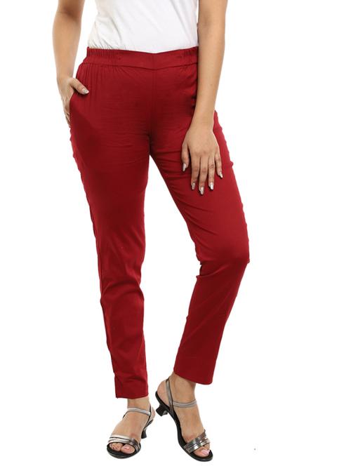 red cotton straight tapered pant - 19338696 - Very Small Image - 1