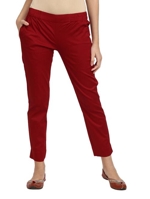 red cotton tapered pant - 19338710 - Very Small Image - 1