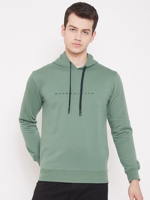 green printed hooded sweatshirt - 19340118 - Very Small Image - 1