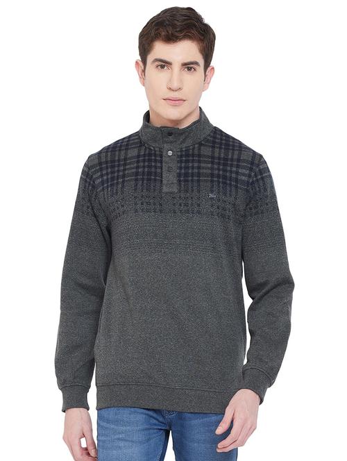 grey checked regular sweatshirt - 19340144 - Very Small Image - 1