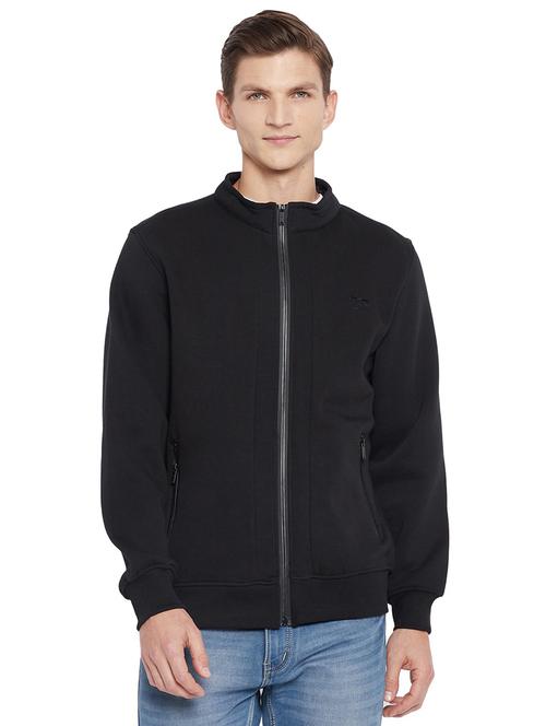 black solid regular sweatshirt - 19340164 - Very Small Image - 1