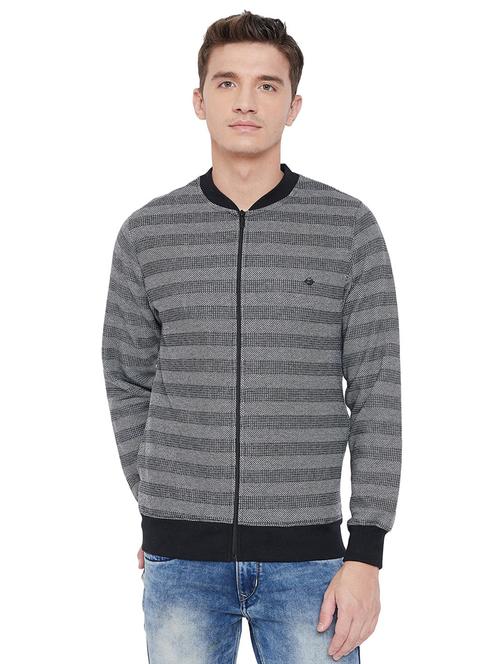 grey striped regular sweatshirt - 19340194 - Very Small Image - 1