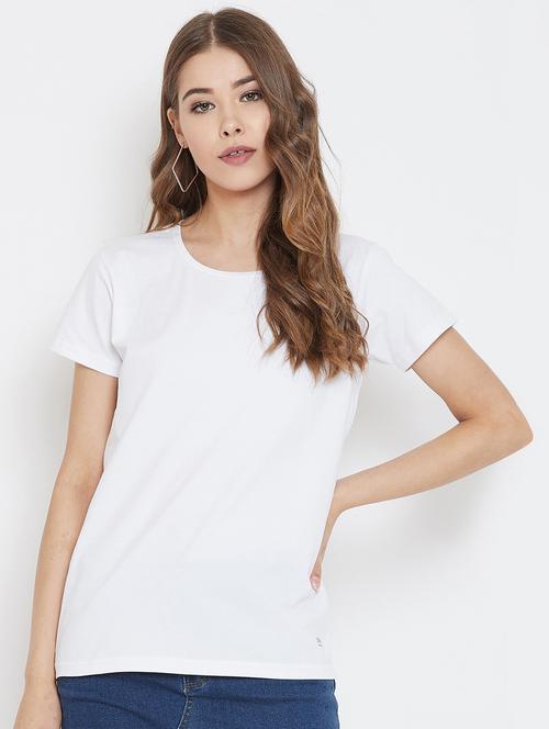 white solid tee - 19342095 - Very Small Image - 1
